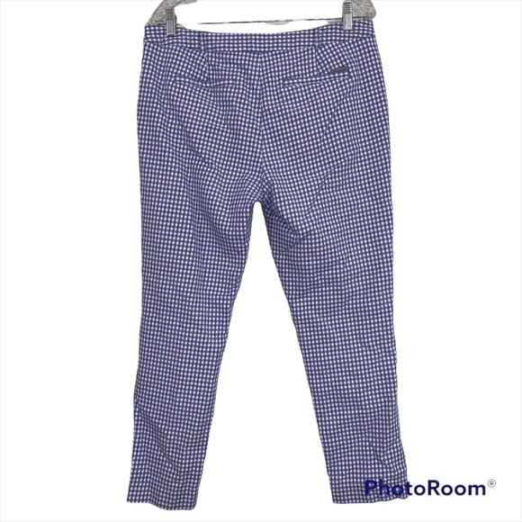 MICHAEL Michael Kors size 12 gingham blue and white cropped pants - Picture 14 of 14